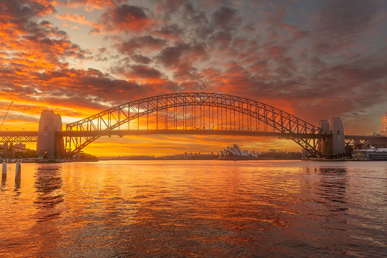 Sydney Harbour with the bridge and the Opera House
